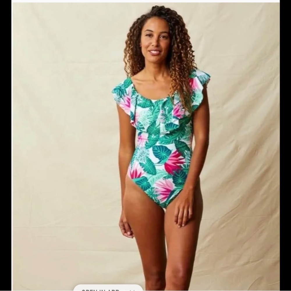 Matilda Jane  Palm Tree Paradise One-Piece Ruffle New Without TagSwimsuit Large